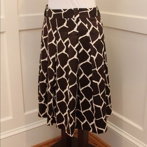 Brown and Cream Giraffe Print Skirt